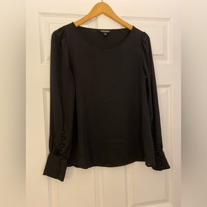 Express black silky blouse with long sleeves size small